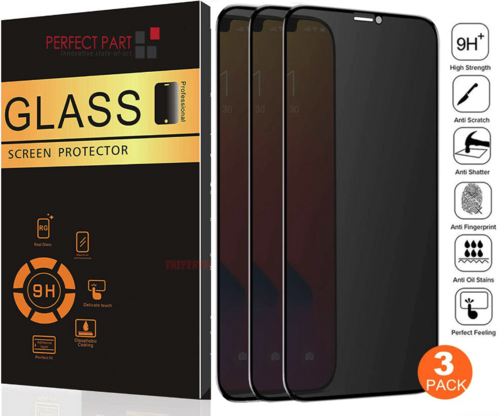 3 Pack For iPhone 15 14 13 12 11 Pro Max Privacy Tempered Glass Screen